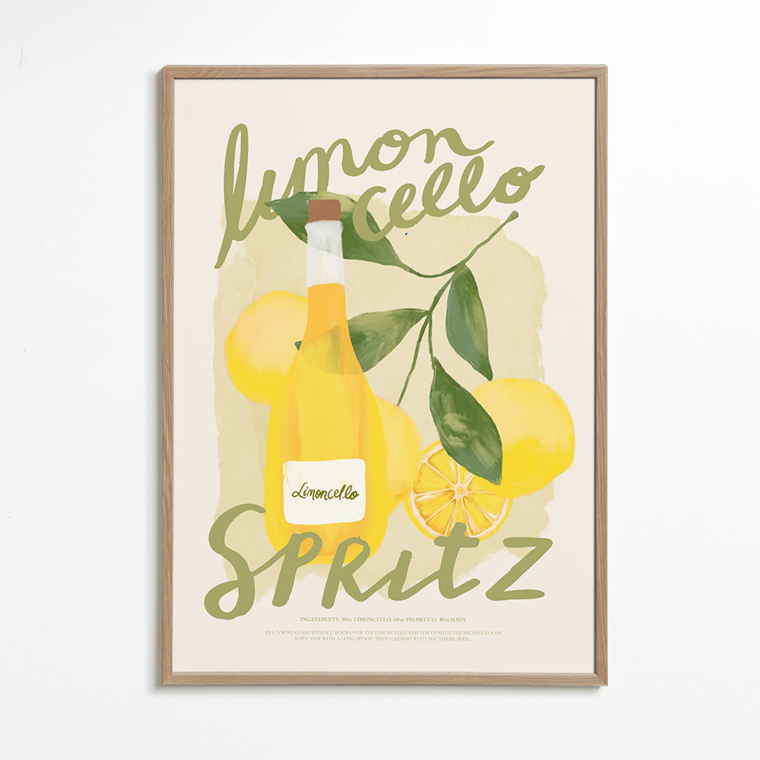 Kitchen art Limoncello Spritz illustration