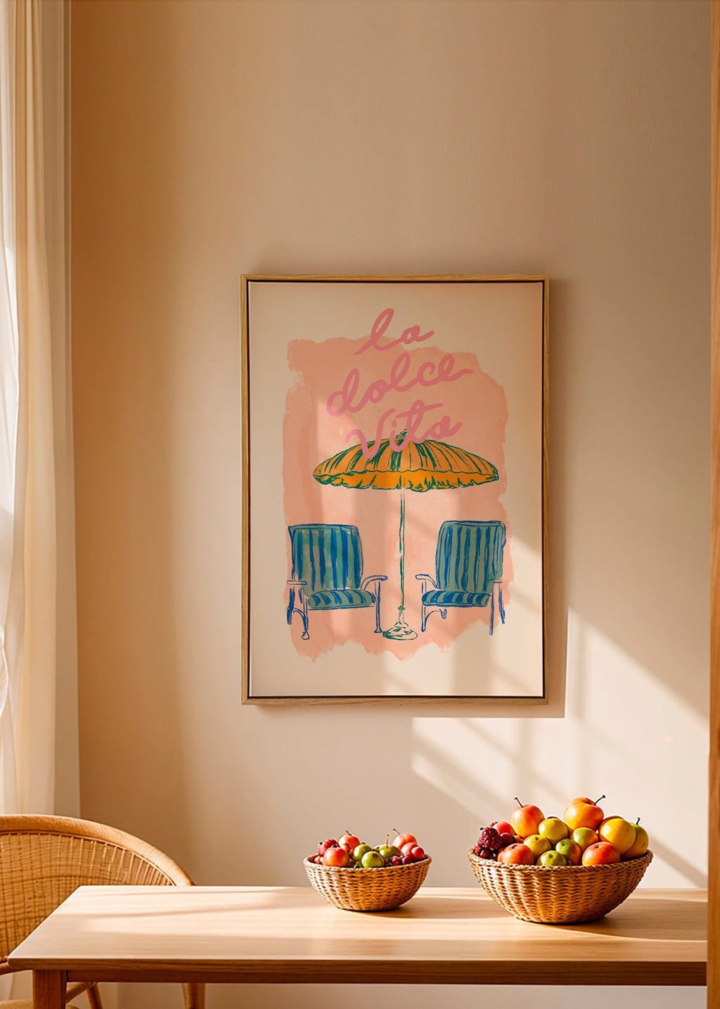 Illustration 'La Dolce Vita' umbrella and chairs