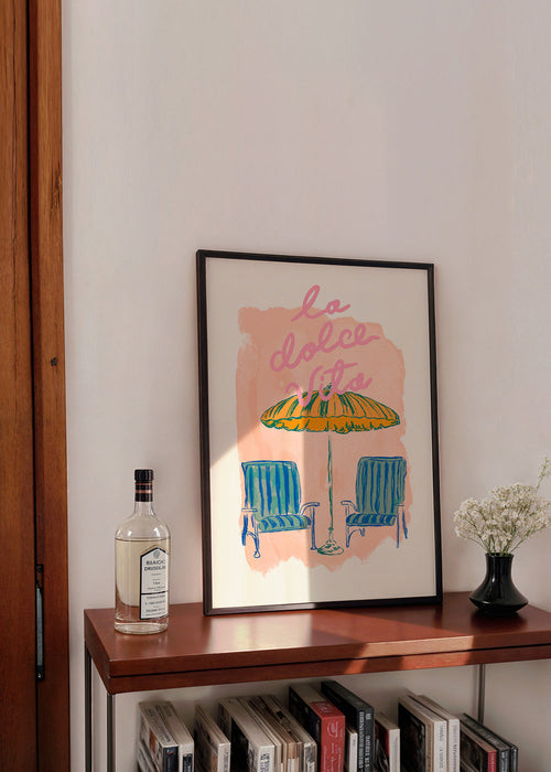 Illustration 'La Dolce Vita' umbrella and chairs