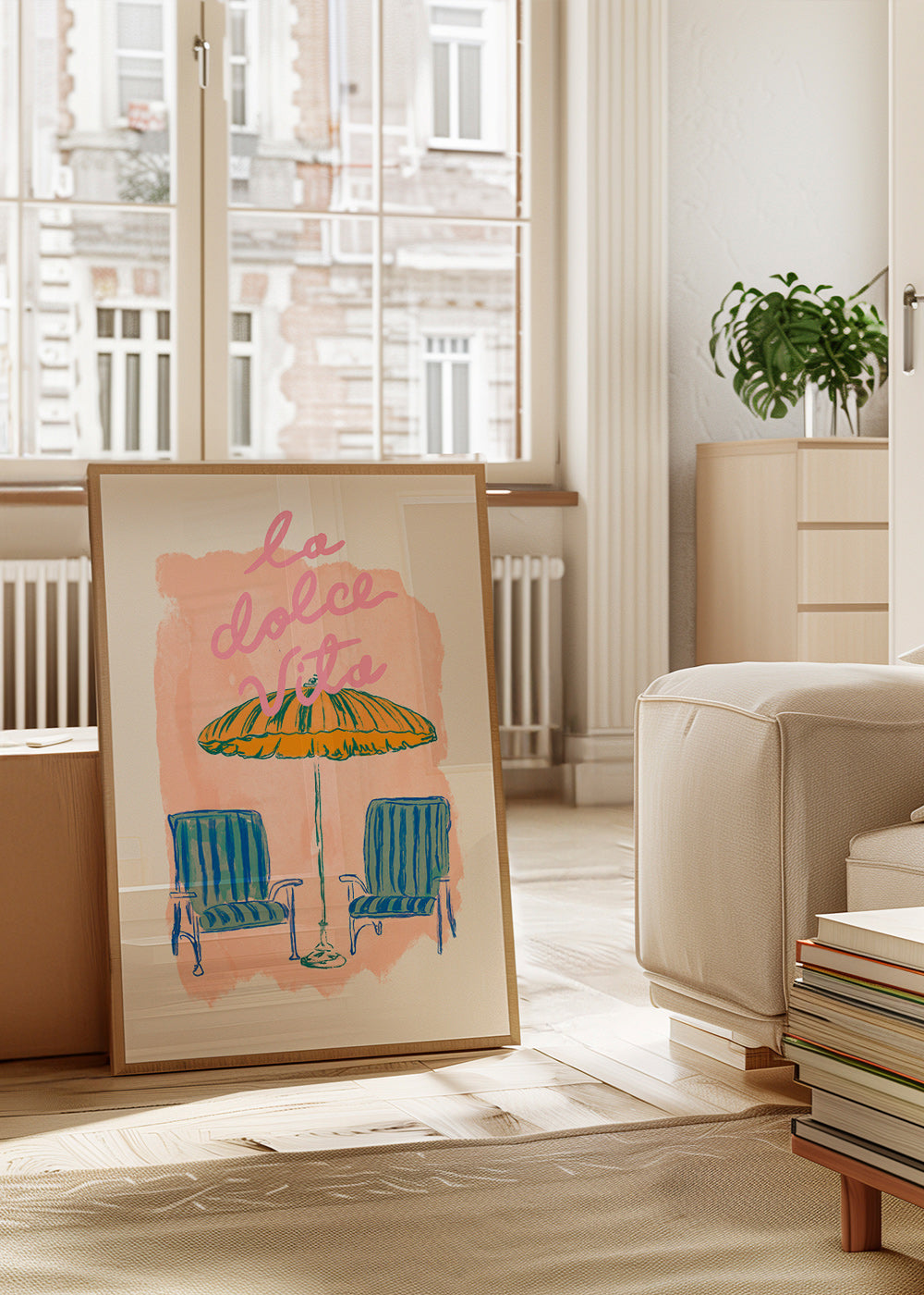 Illustration 'La Dolce Vita' umbrella and chairs