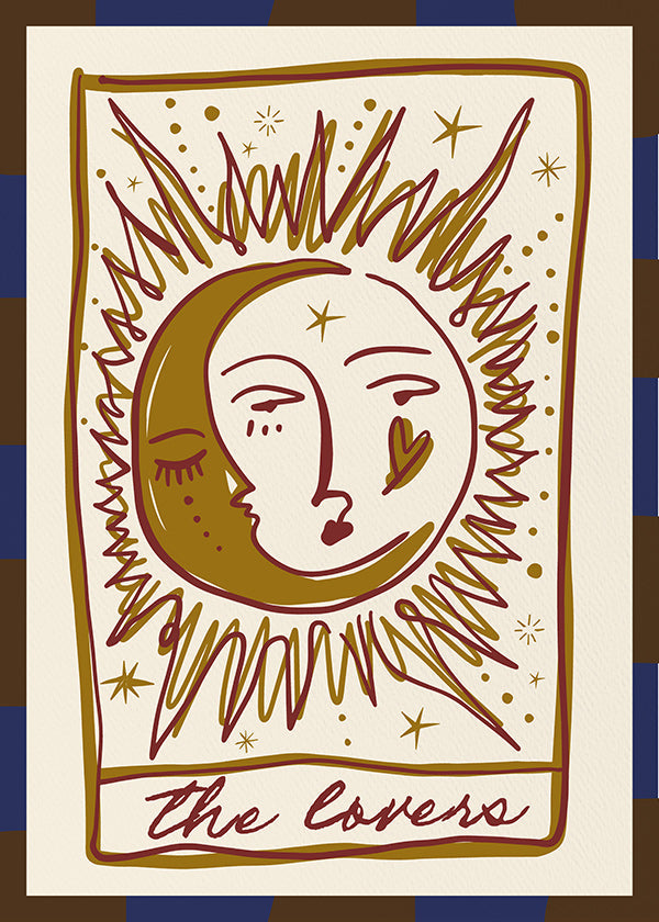 Tarot illustration 'The Lovers' sun and moon