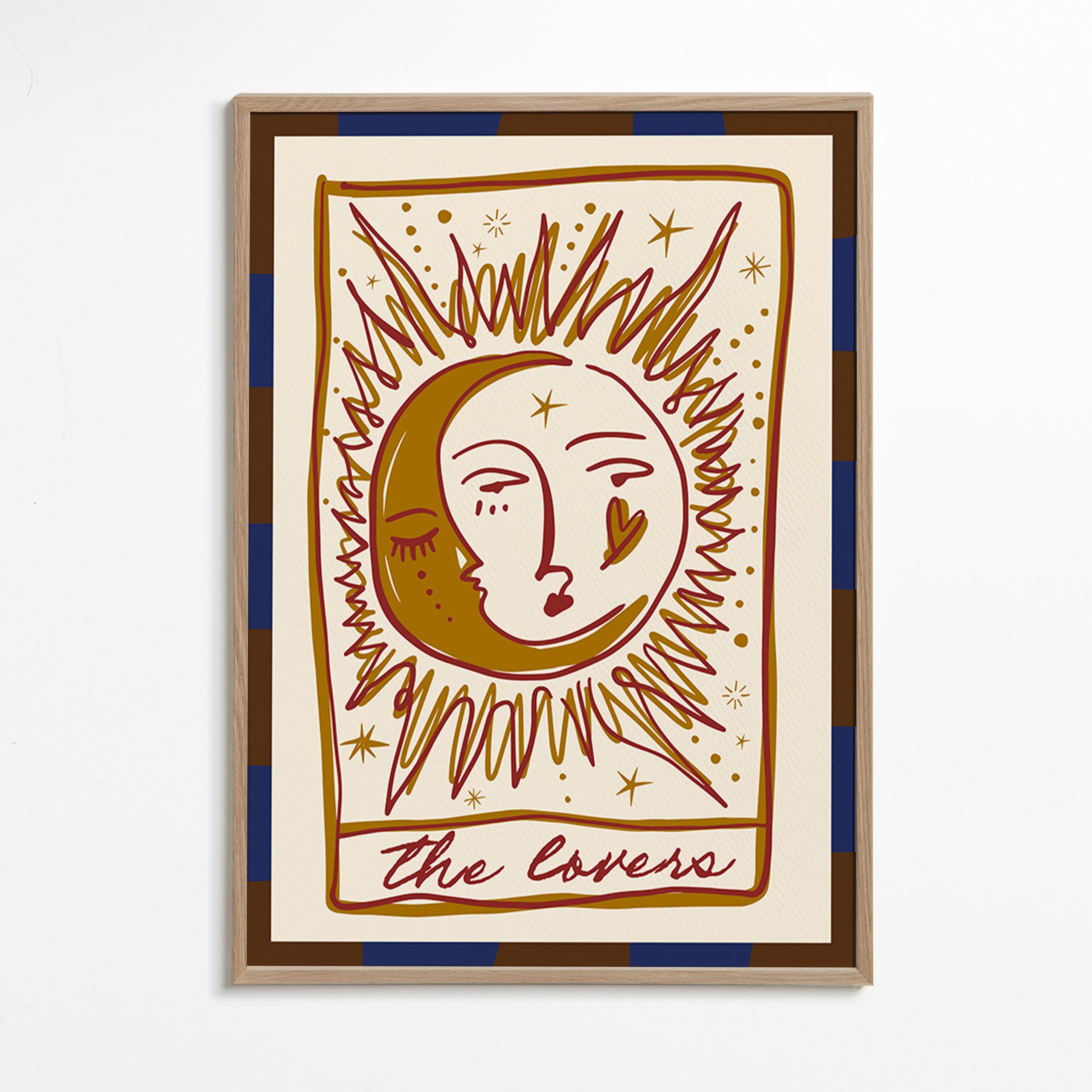 Tarot illustration 'The Lovers' sun and moon