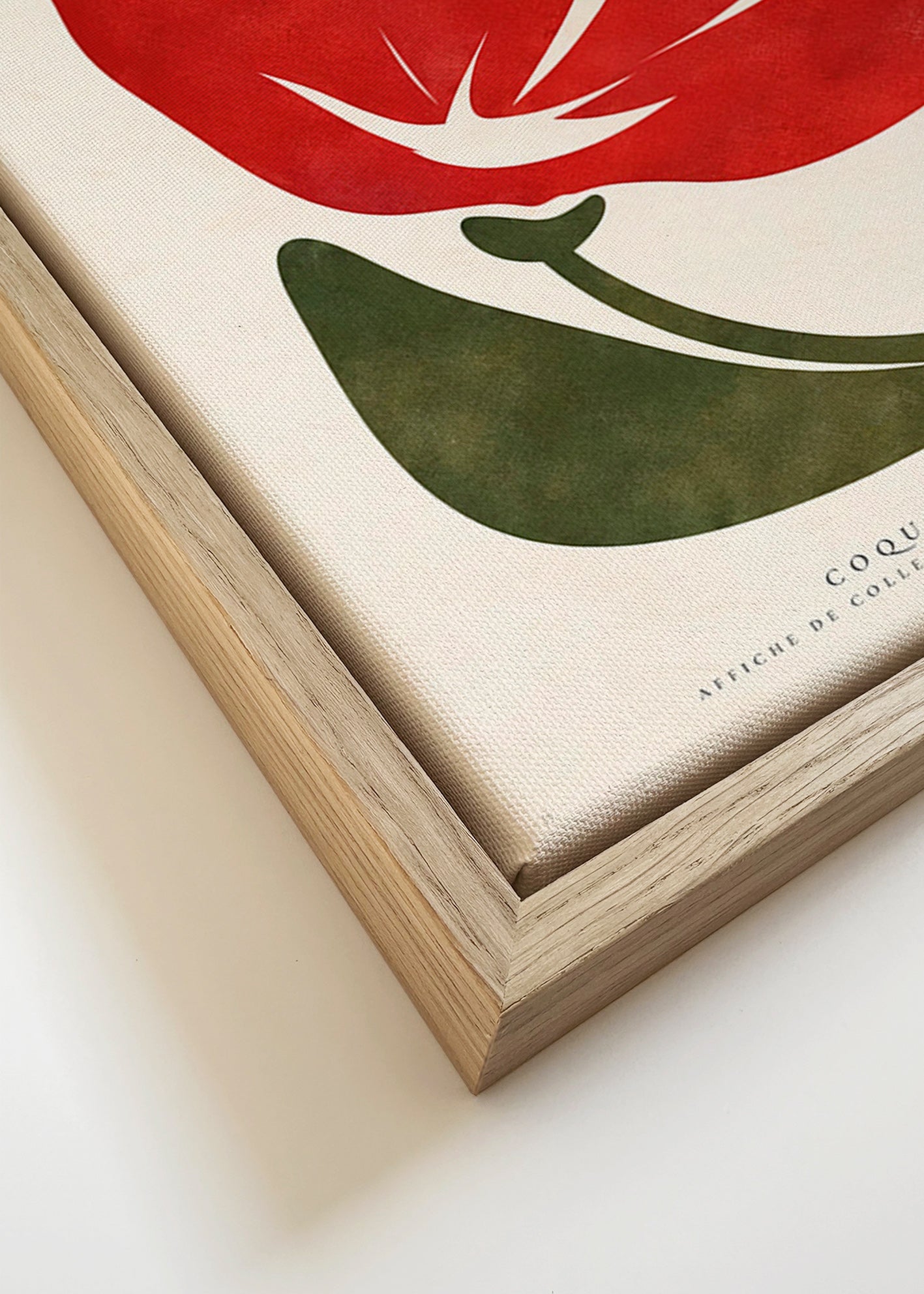 Botanical print featuring a stylized red poppy