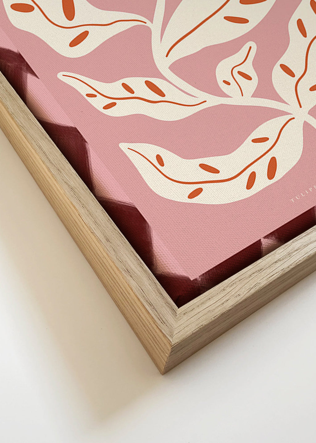 Botanical print with stylized rose flower