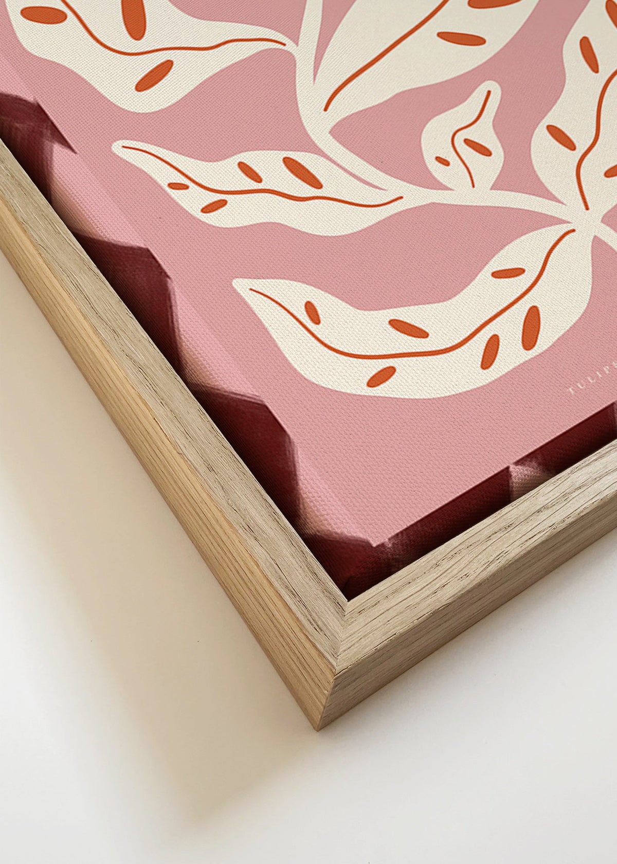 Botanical print with stylized rose flower