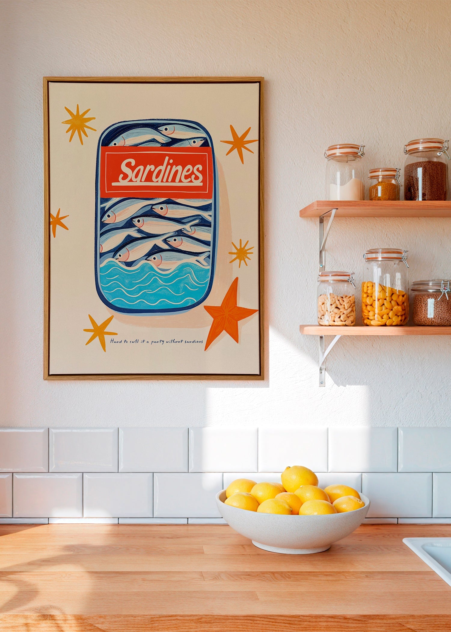 Kitchen art: illustrated sardine tin