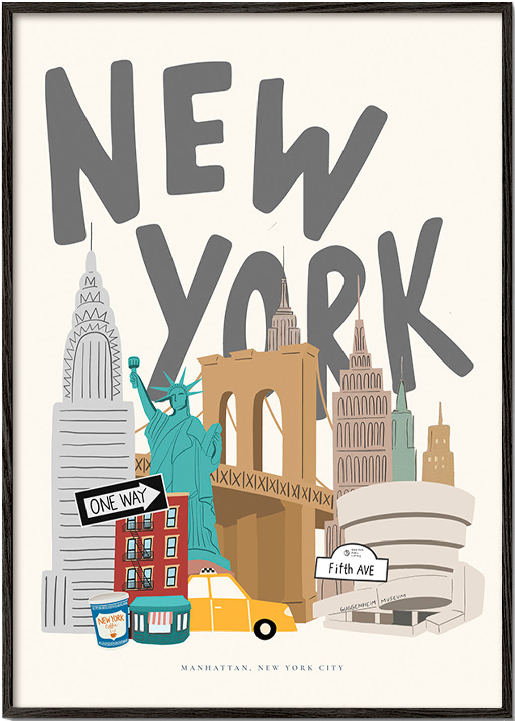 Travel poster: New York city icons