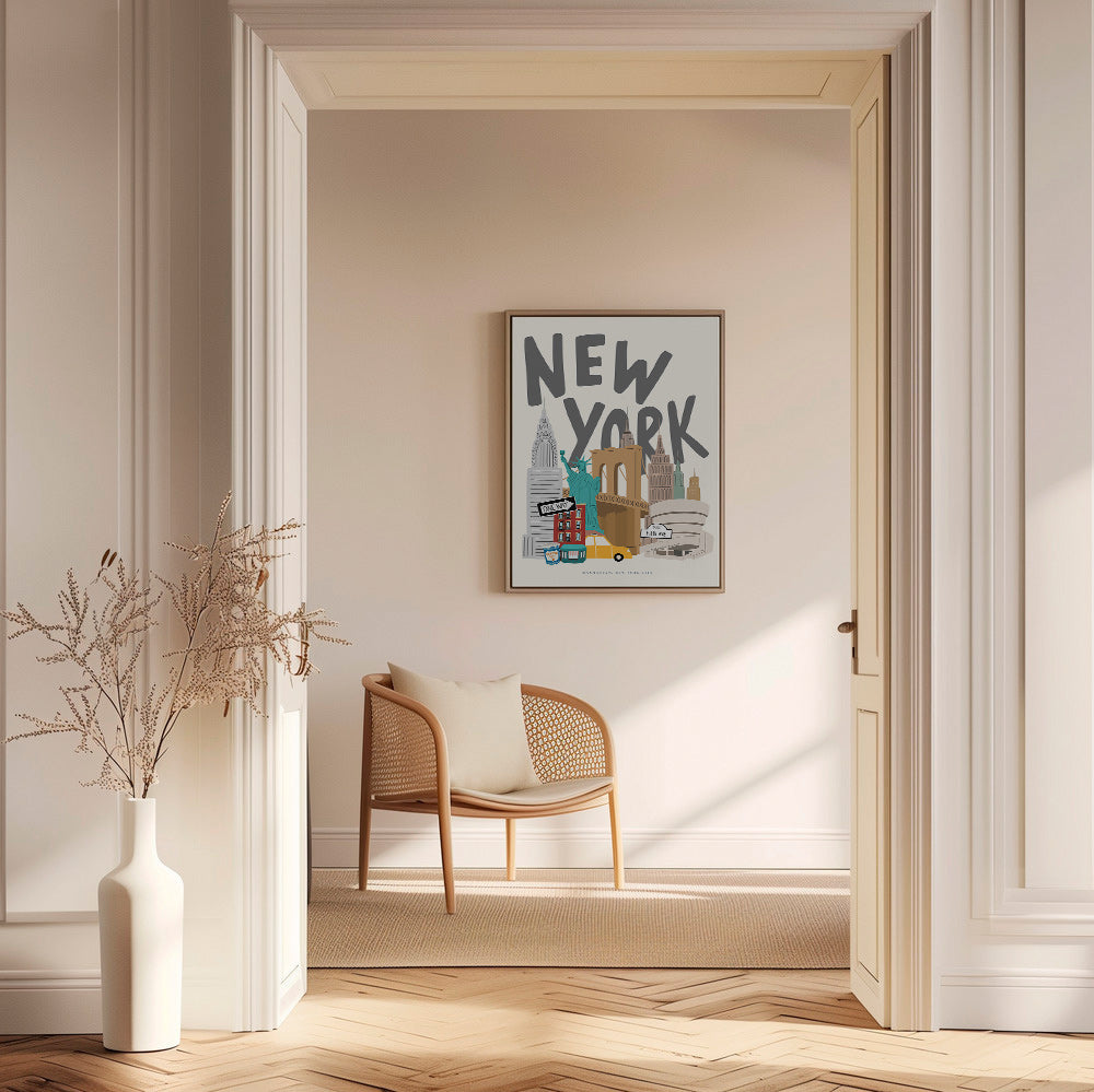 Travel poster: New York city icons