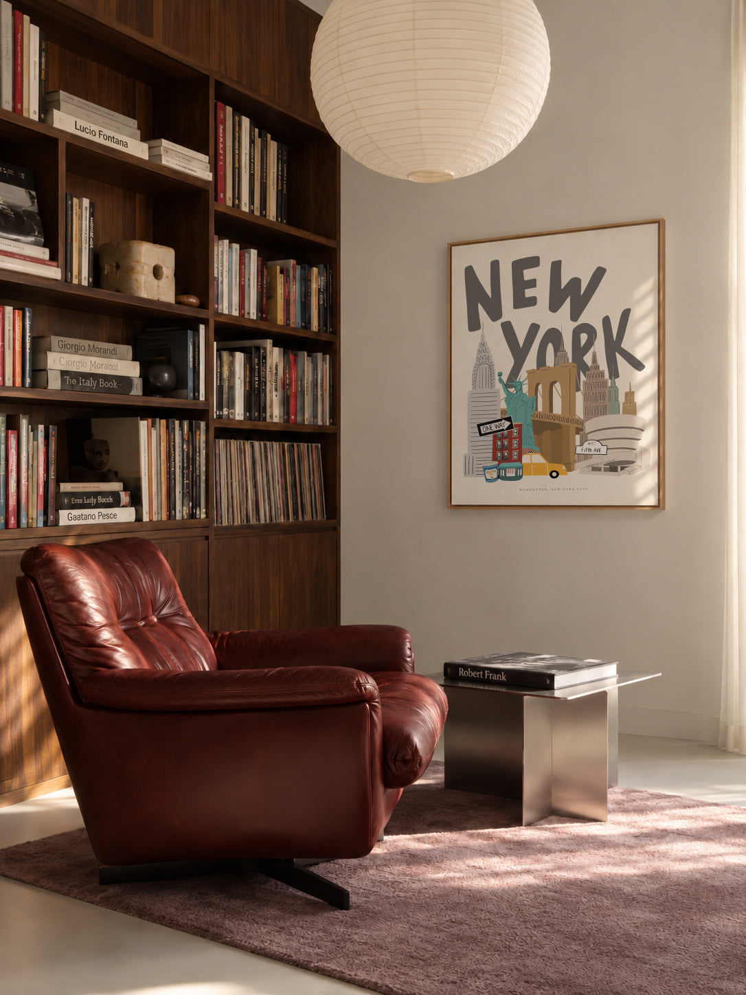 New York Icons - Framed canvas in an interior