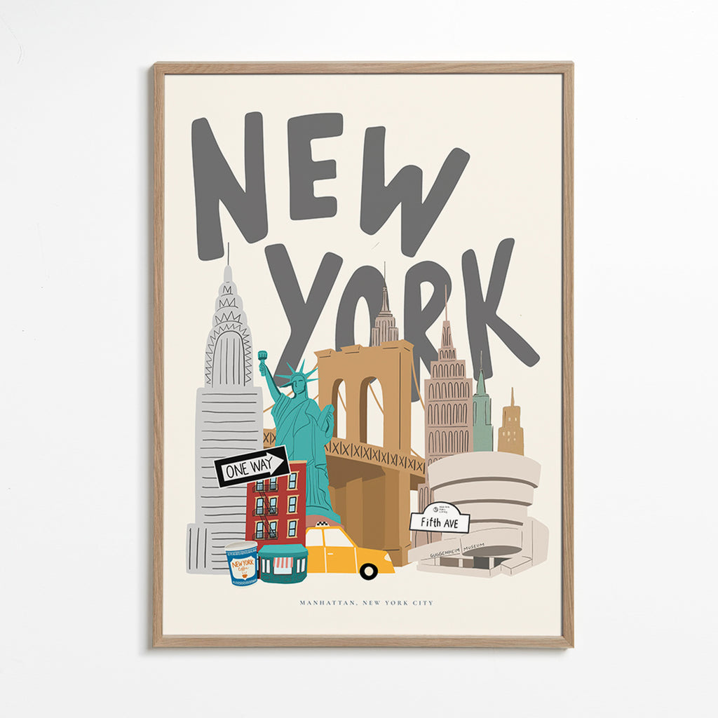 Travel poster: New York city icons
