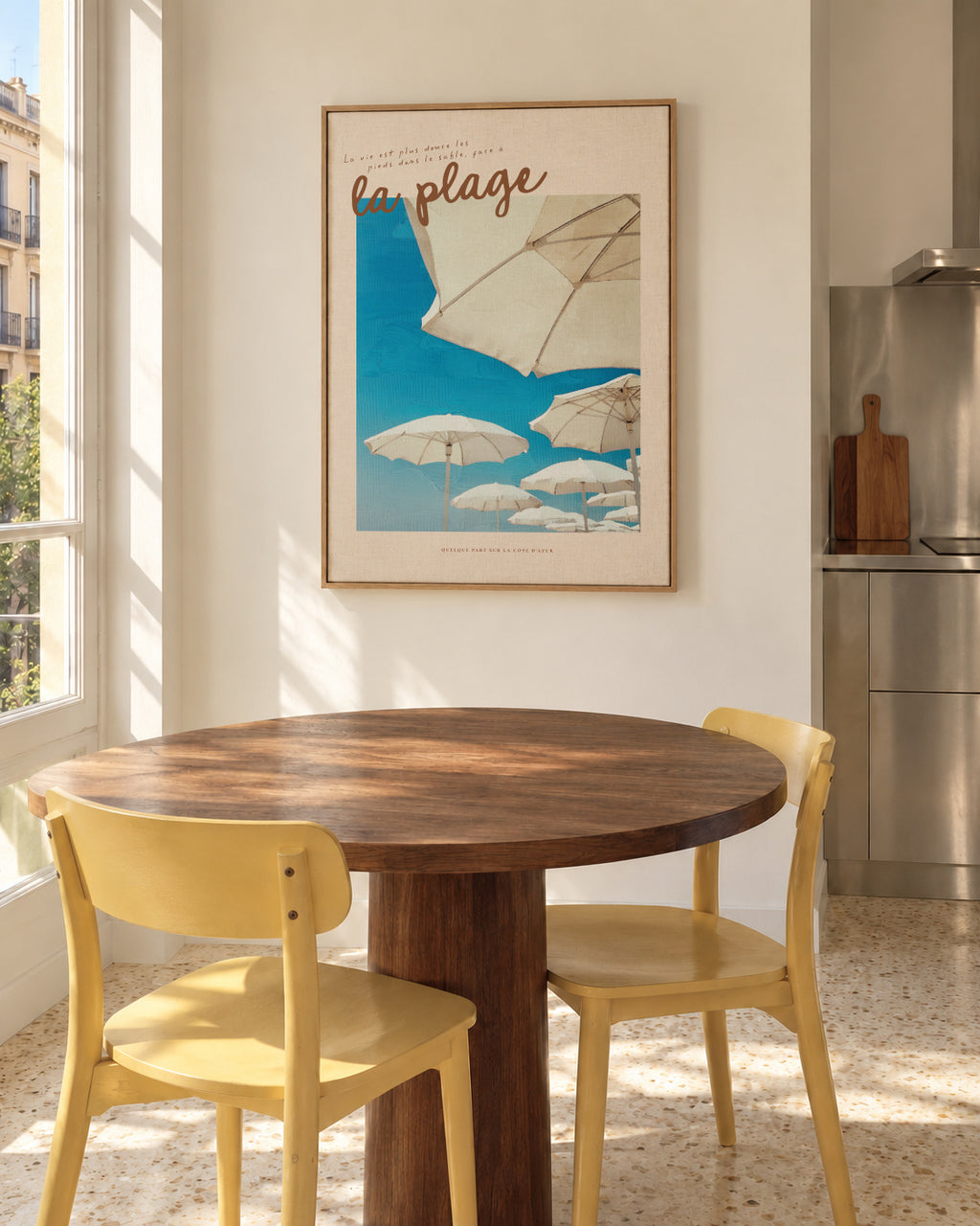 La Plage - Framed canvas in an interior