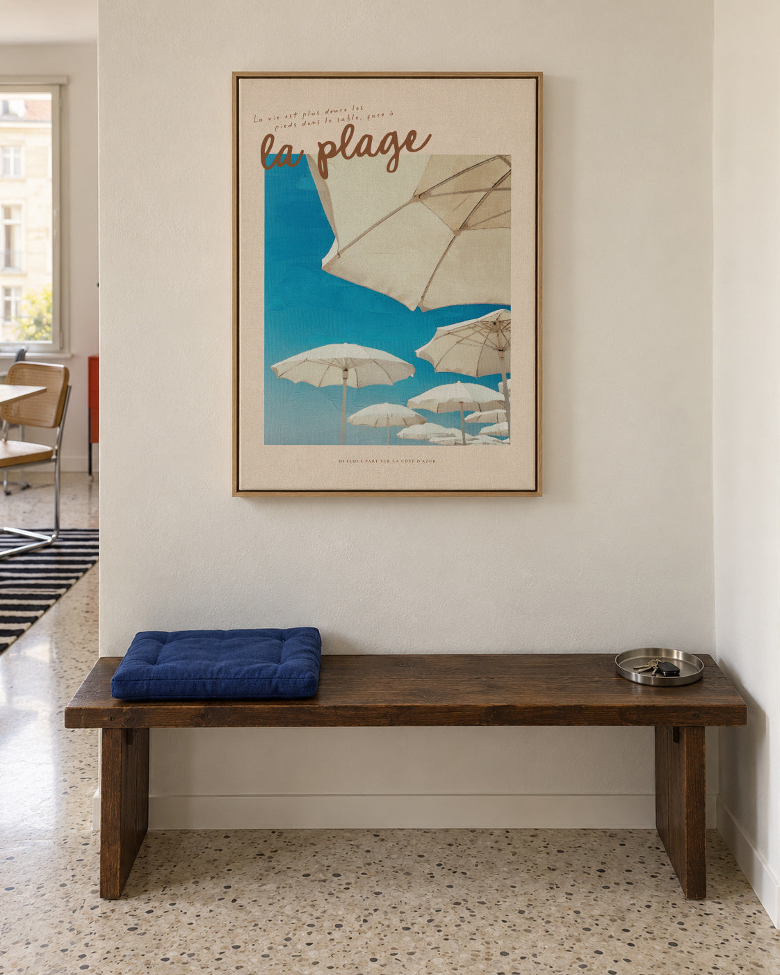La Plage - Framed canvas in an interior