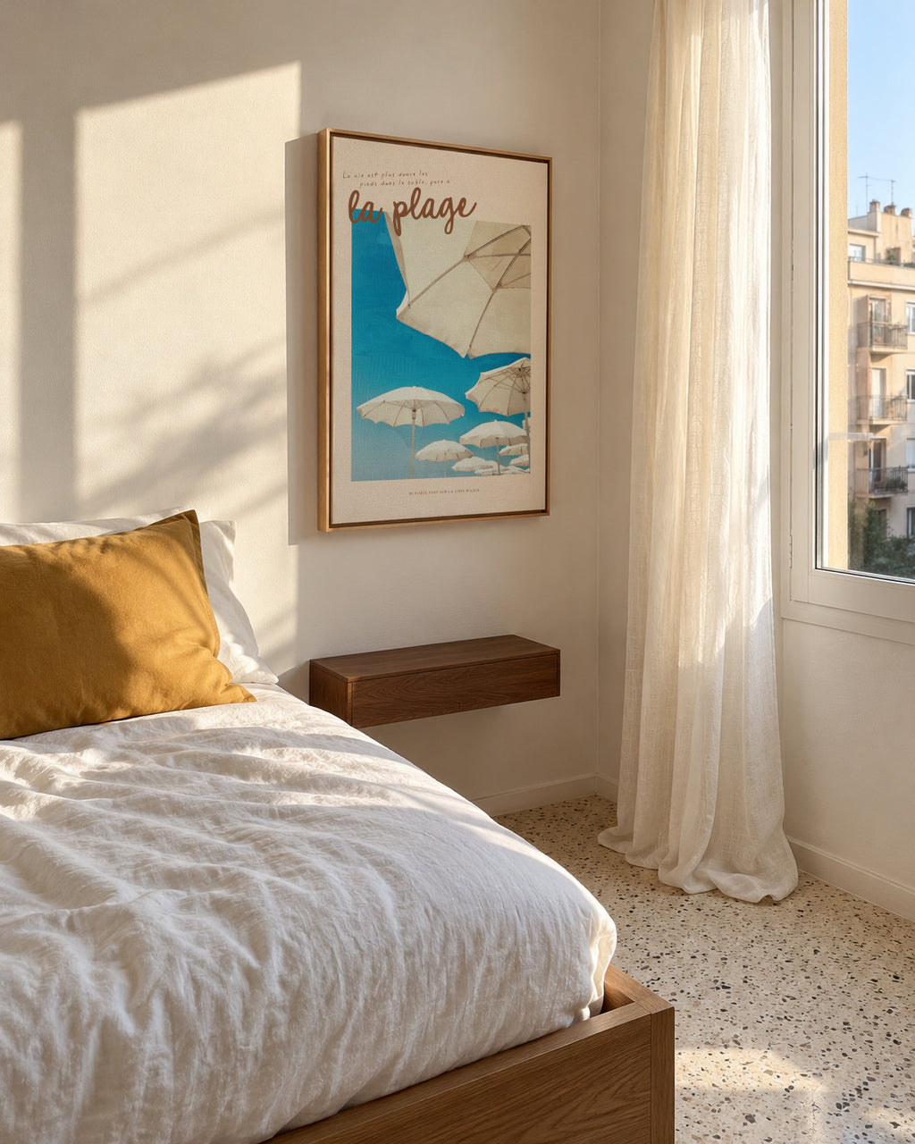 La Plage - Framed canvas in an interior