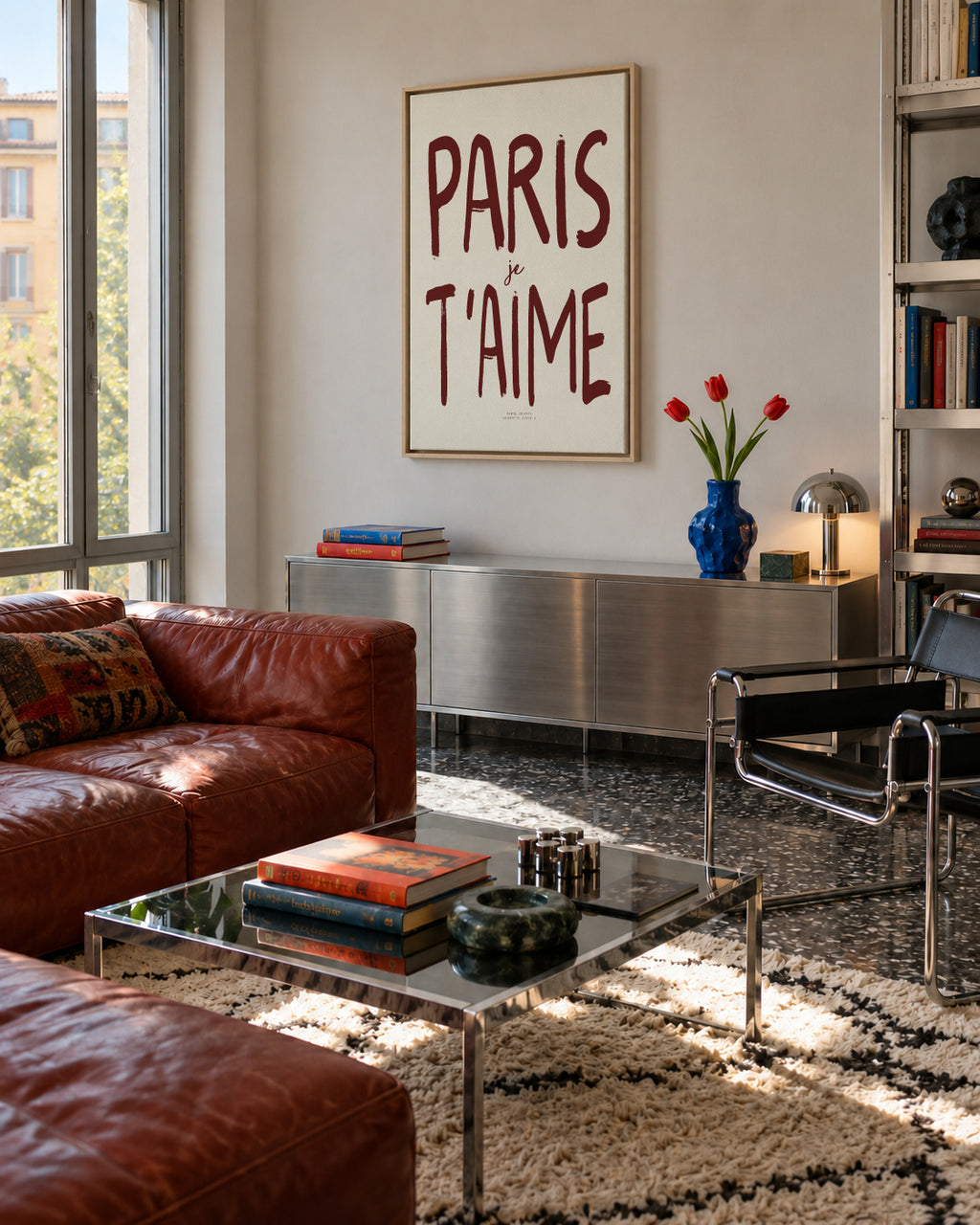 Paris, je t'aime - Framed canvas in an interior