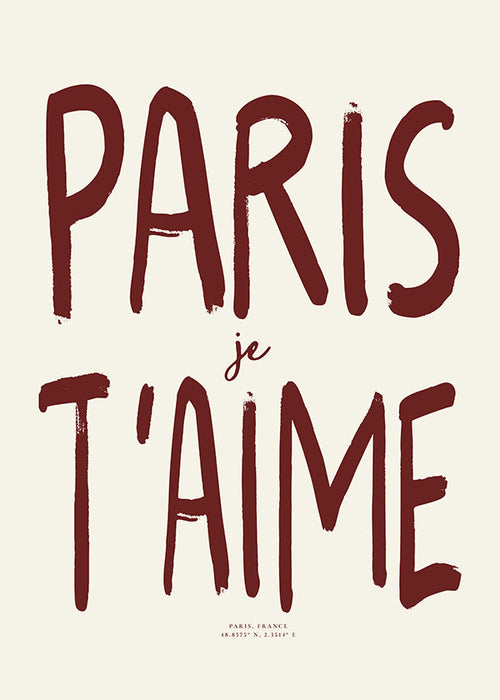 Travel poster with Paris typography