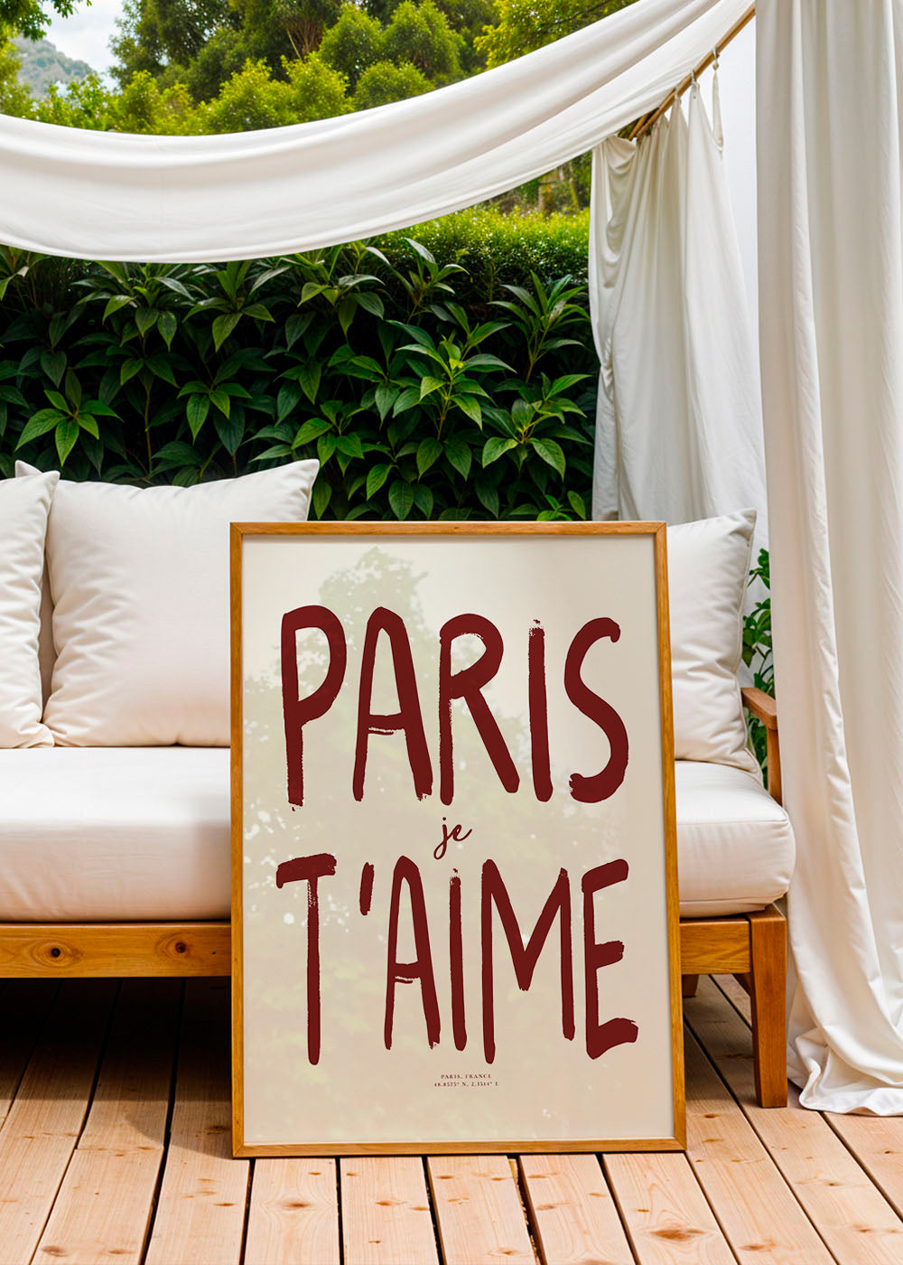 Travel poster with Paris typography