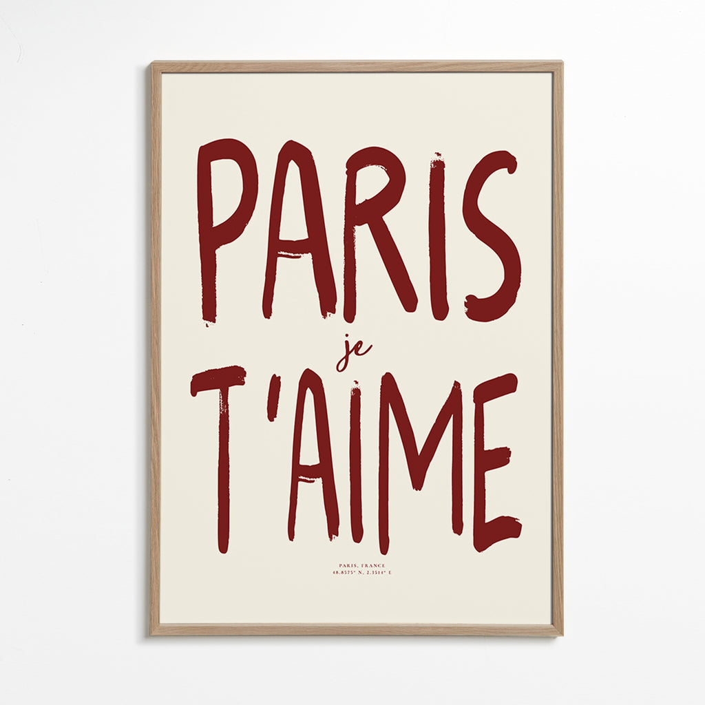 Travel poster with Paris typography