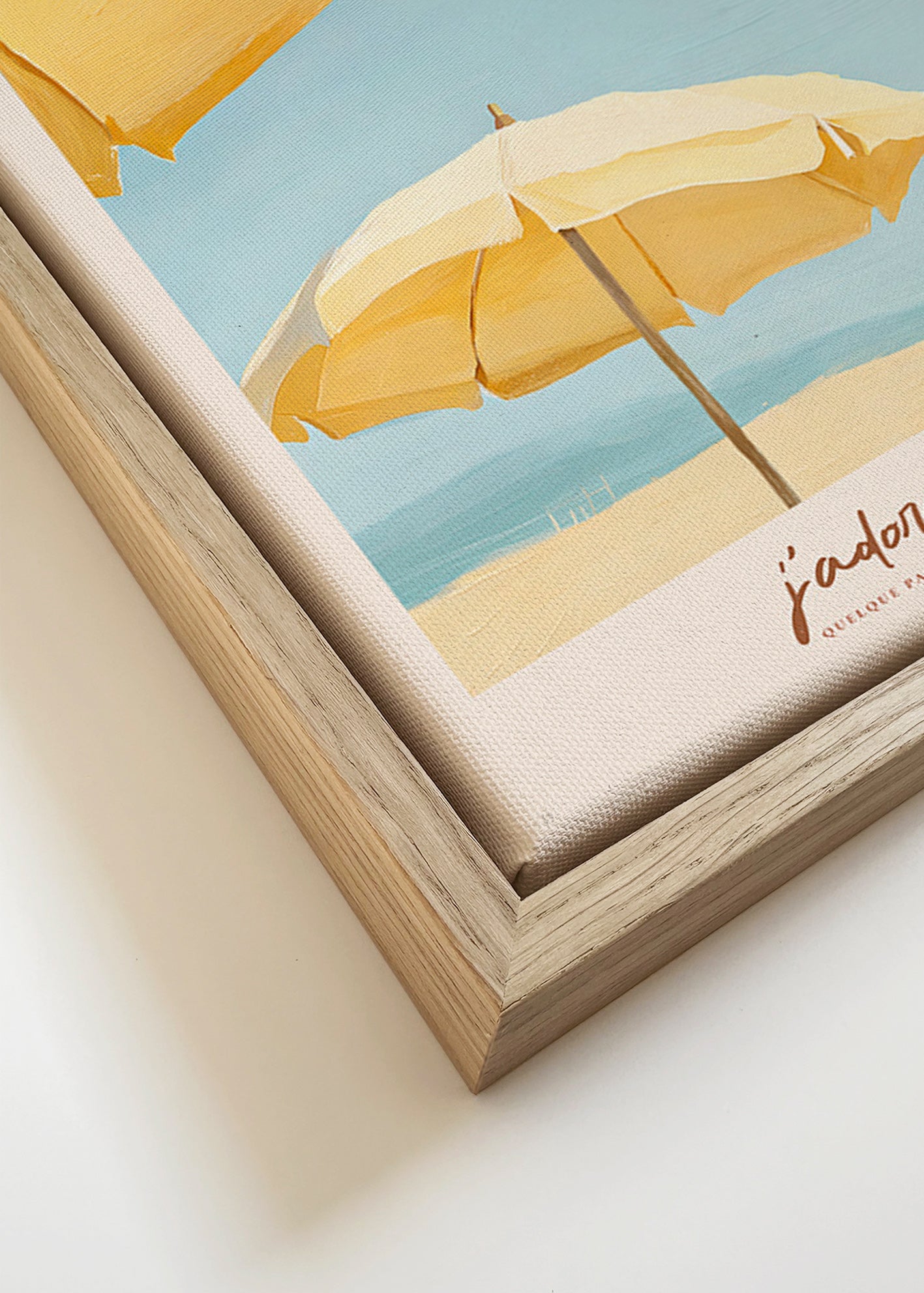 Landscape art with yellow parasols