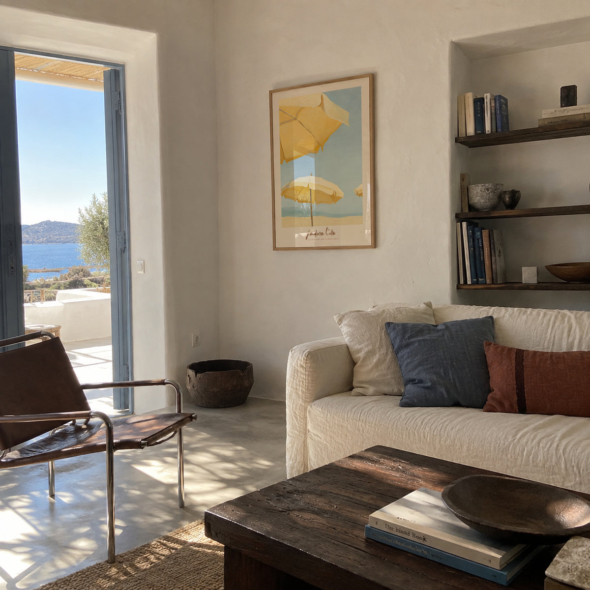 Le été - Framed poster in an interior
