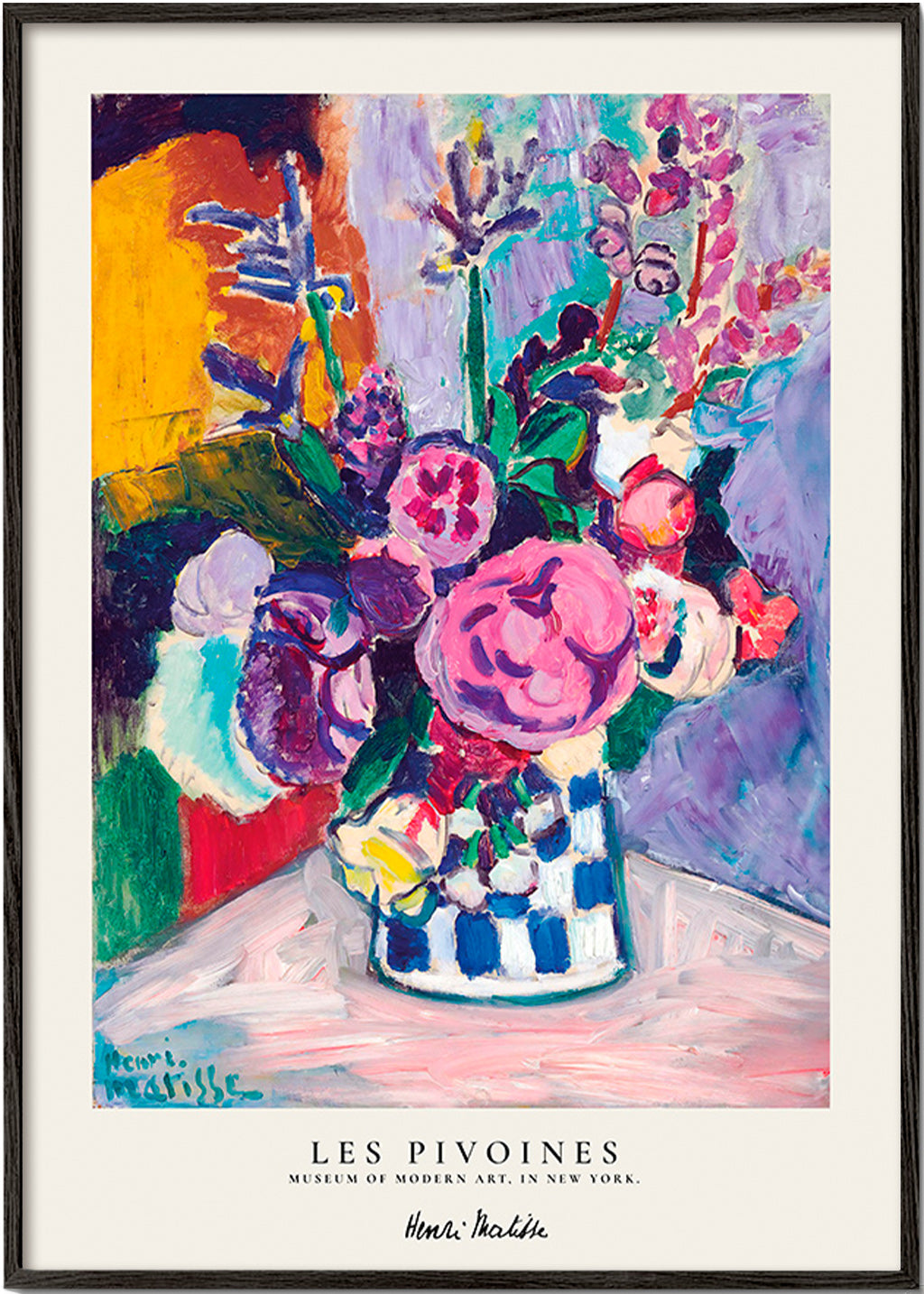 Botanical print colorful bouquet