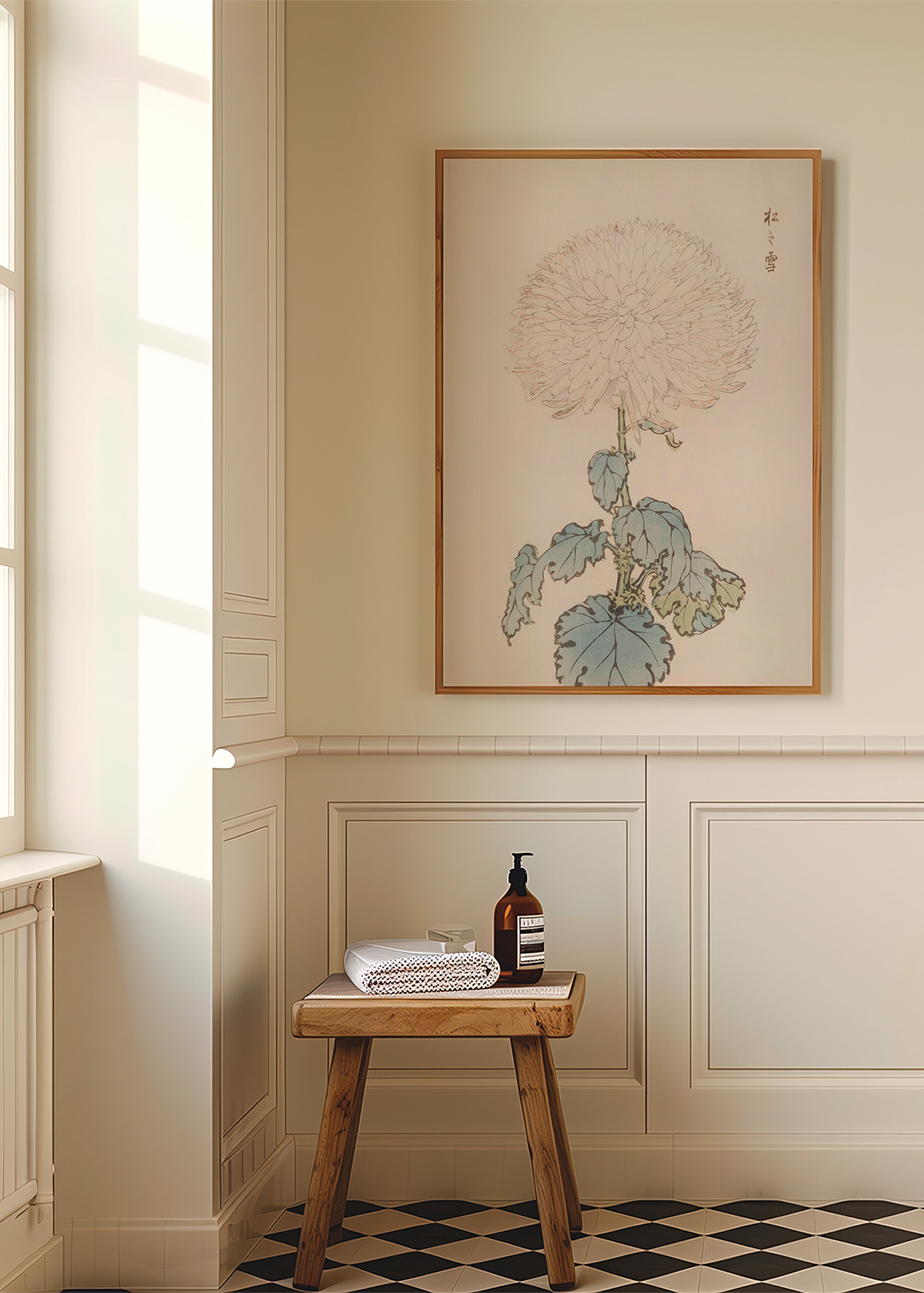Botanical print: Japanese chrysanthemum study