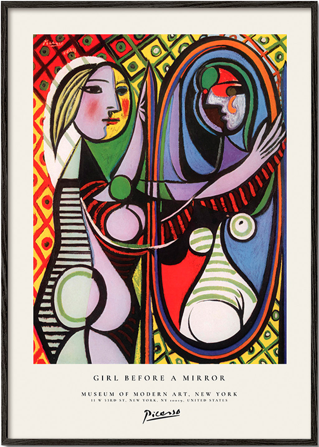Abstract painting of a figure before a mirror