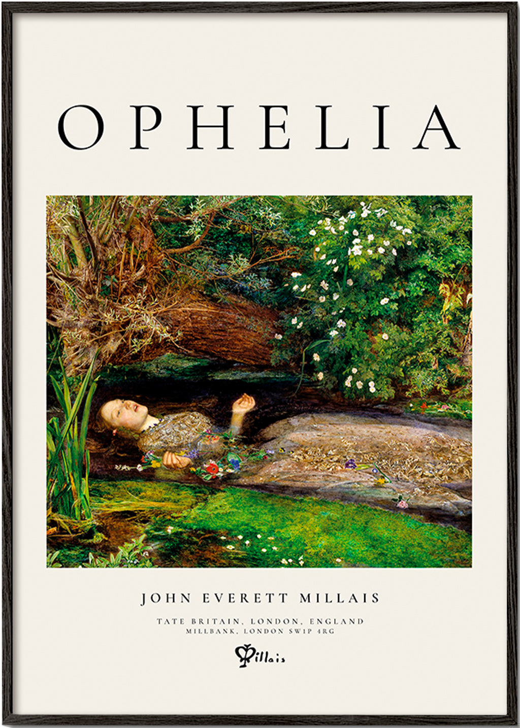 Botanical print Ophelia by the stream