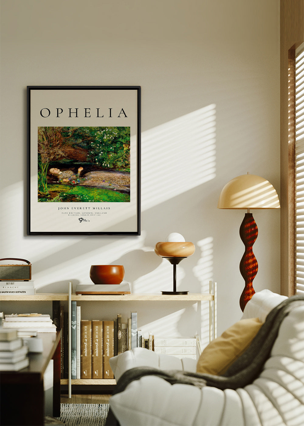Botanical print Ophelia by the stream