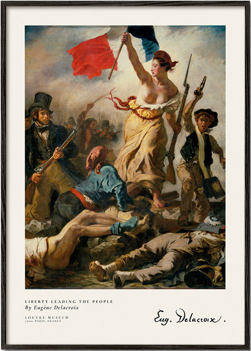 Vintage print of a woman holding a tricolor flag
