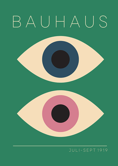 Geometric poster Bauhaus twin eyes