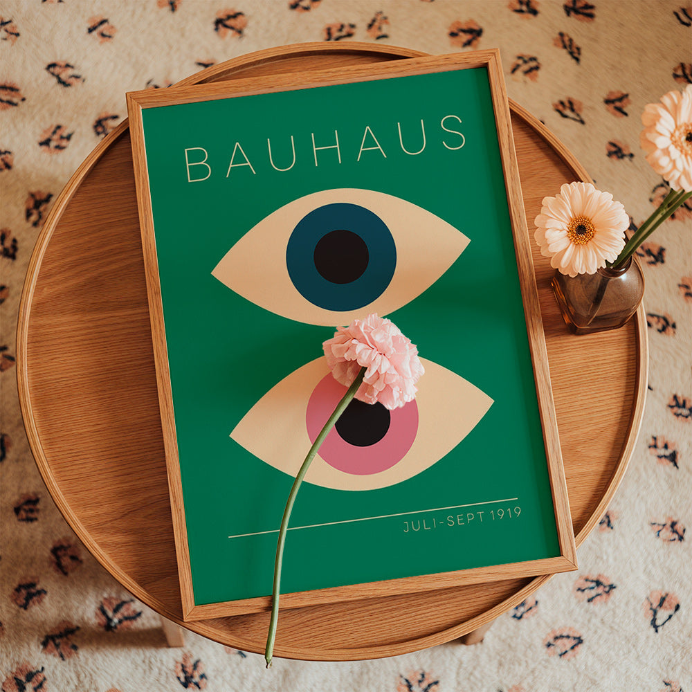 Geometric poster Bauhaus twin eyes