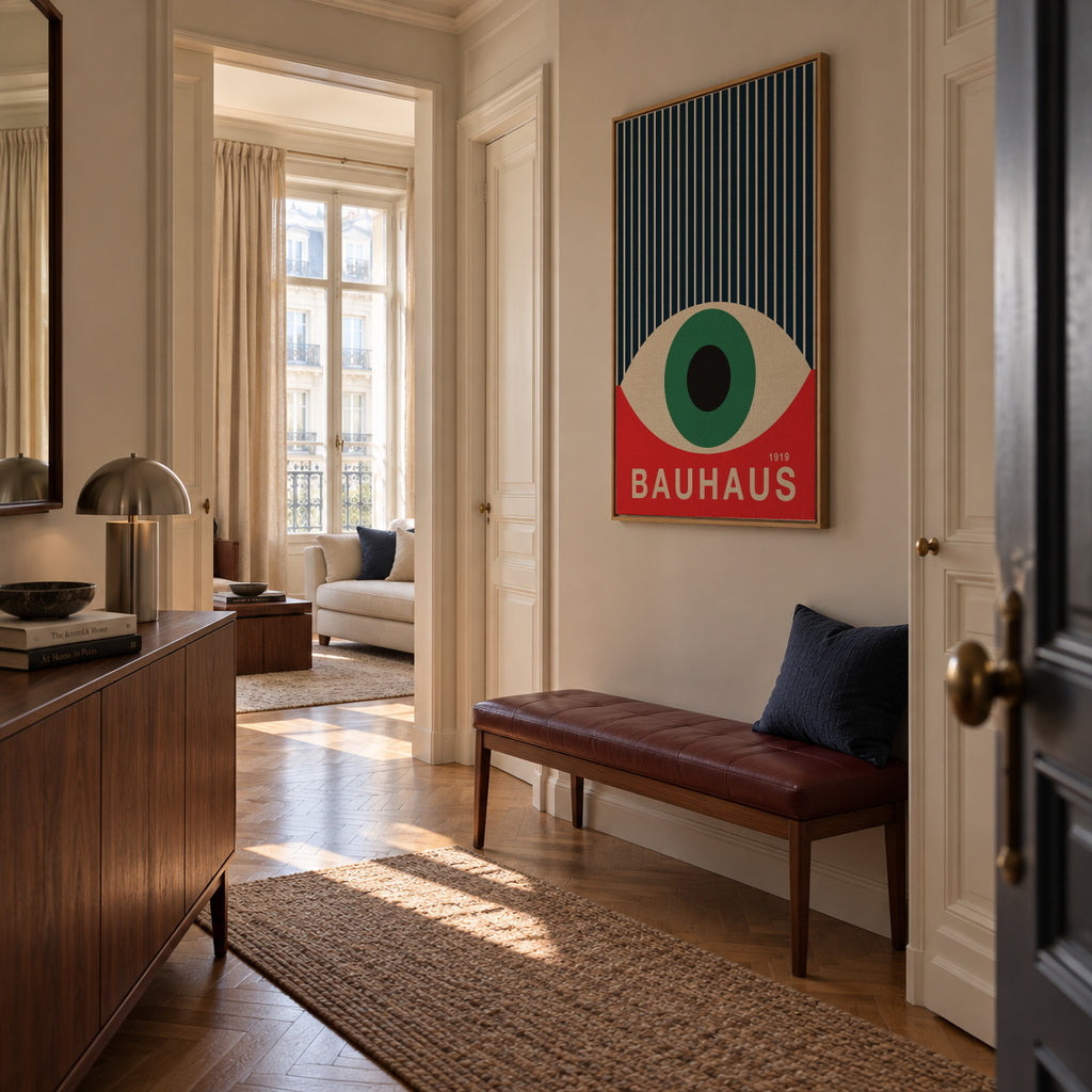 Bauhaur The Green Eye - Framed canvas in an interior