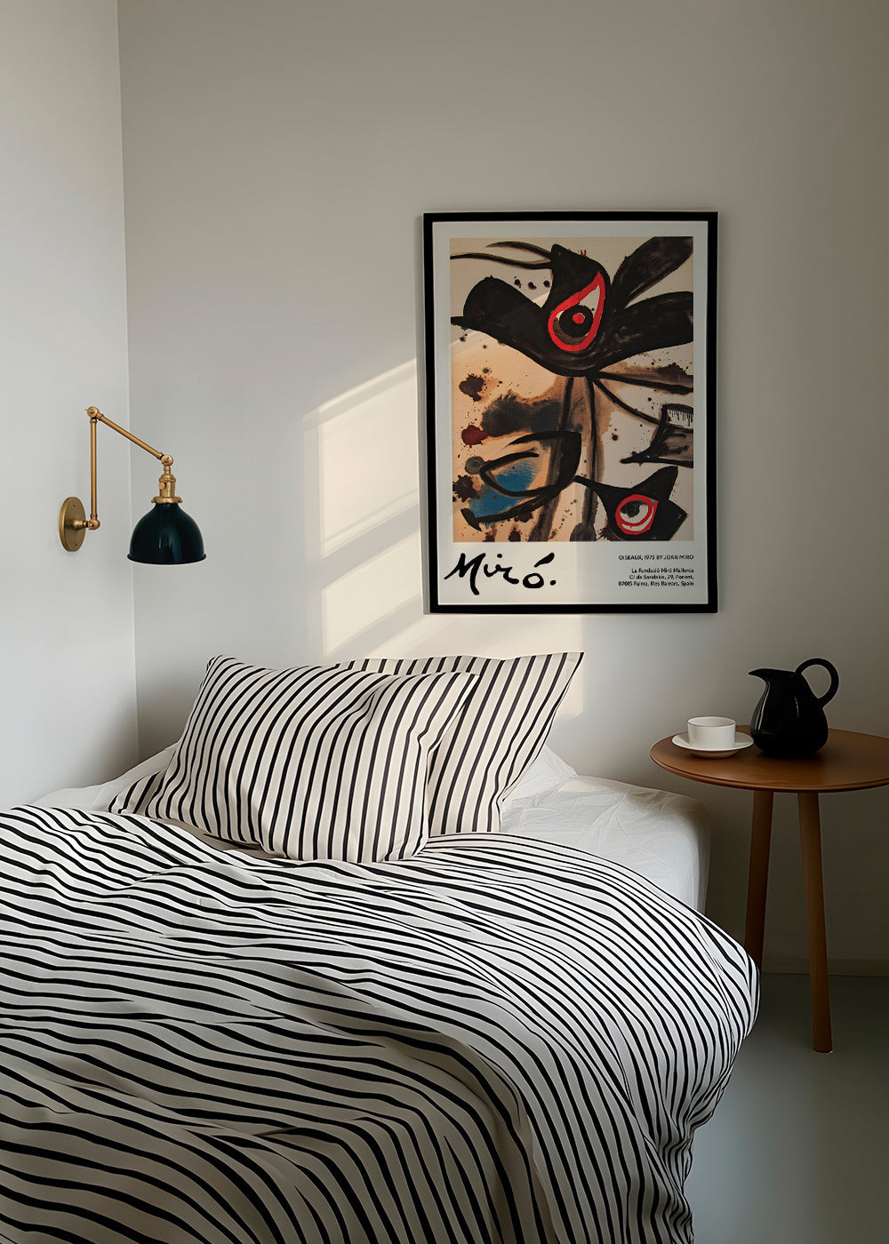 Abstract artwork with black bird motifs