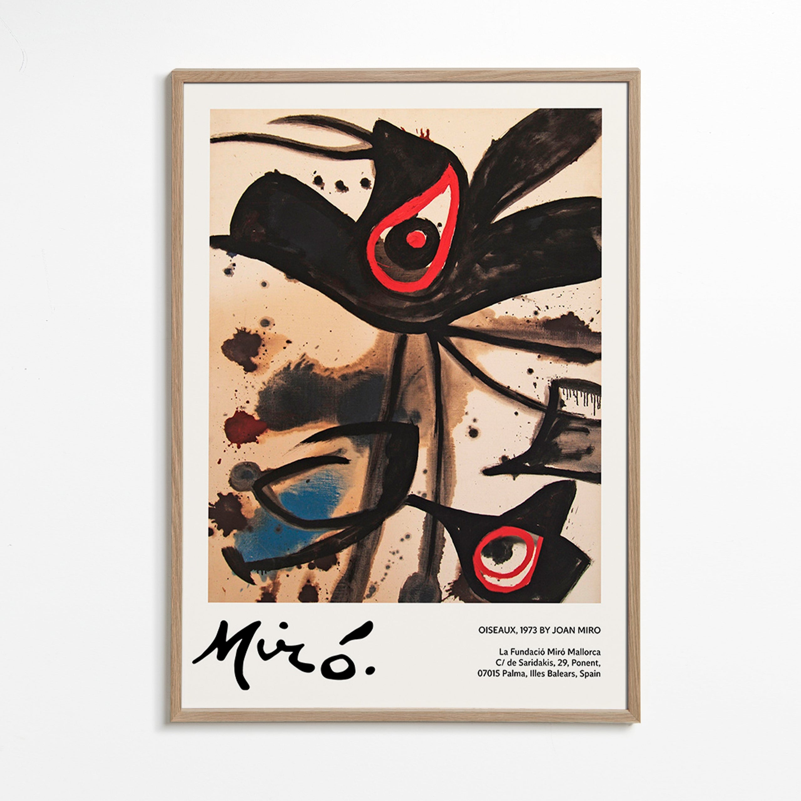 Abstract artwork with black bird motifs
