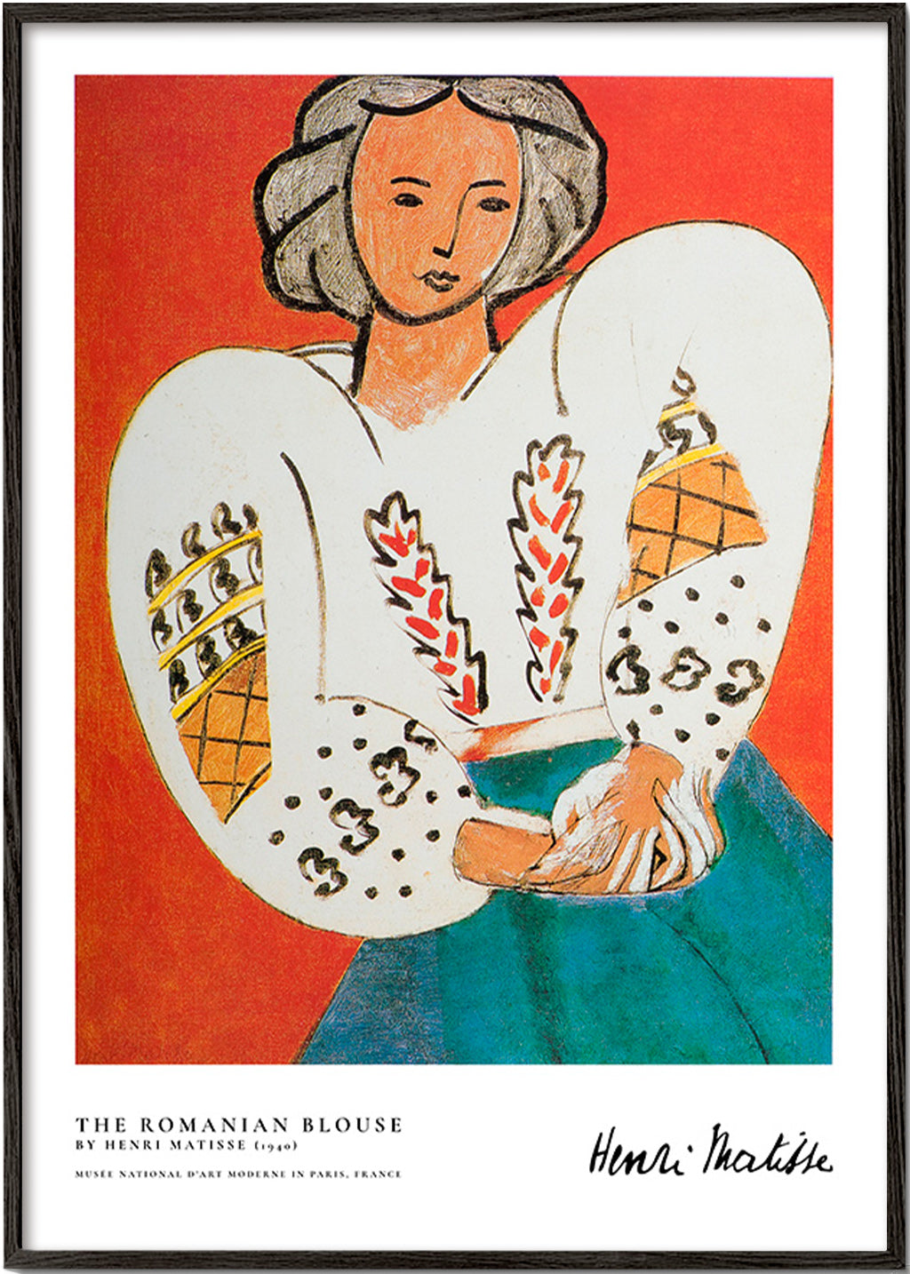 Illustration of Romanian blouse with bold strokes