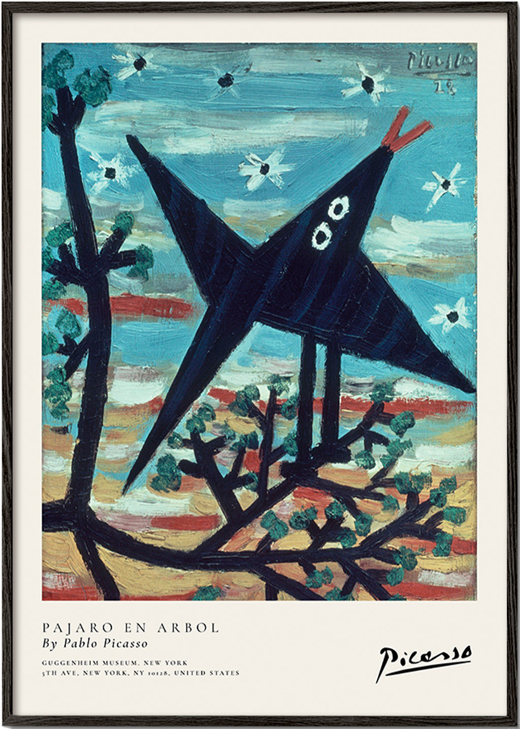 Artwork bird on branch