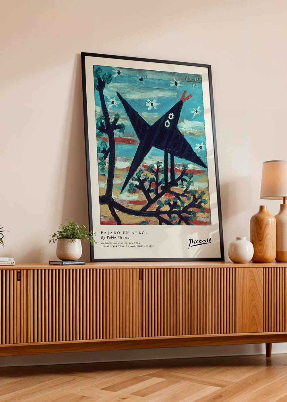 Artwork bird on branch