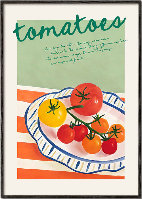 Kitchen art: tomatoes still life illustration