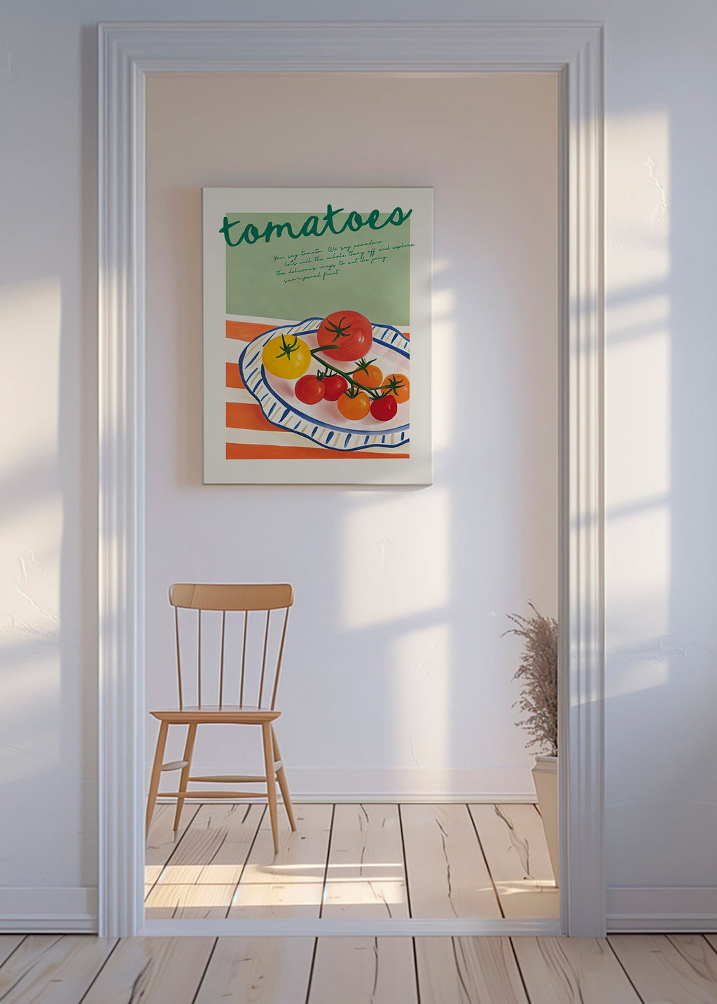Kitchen art: tomatoes still life illustration