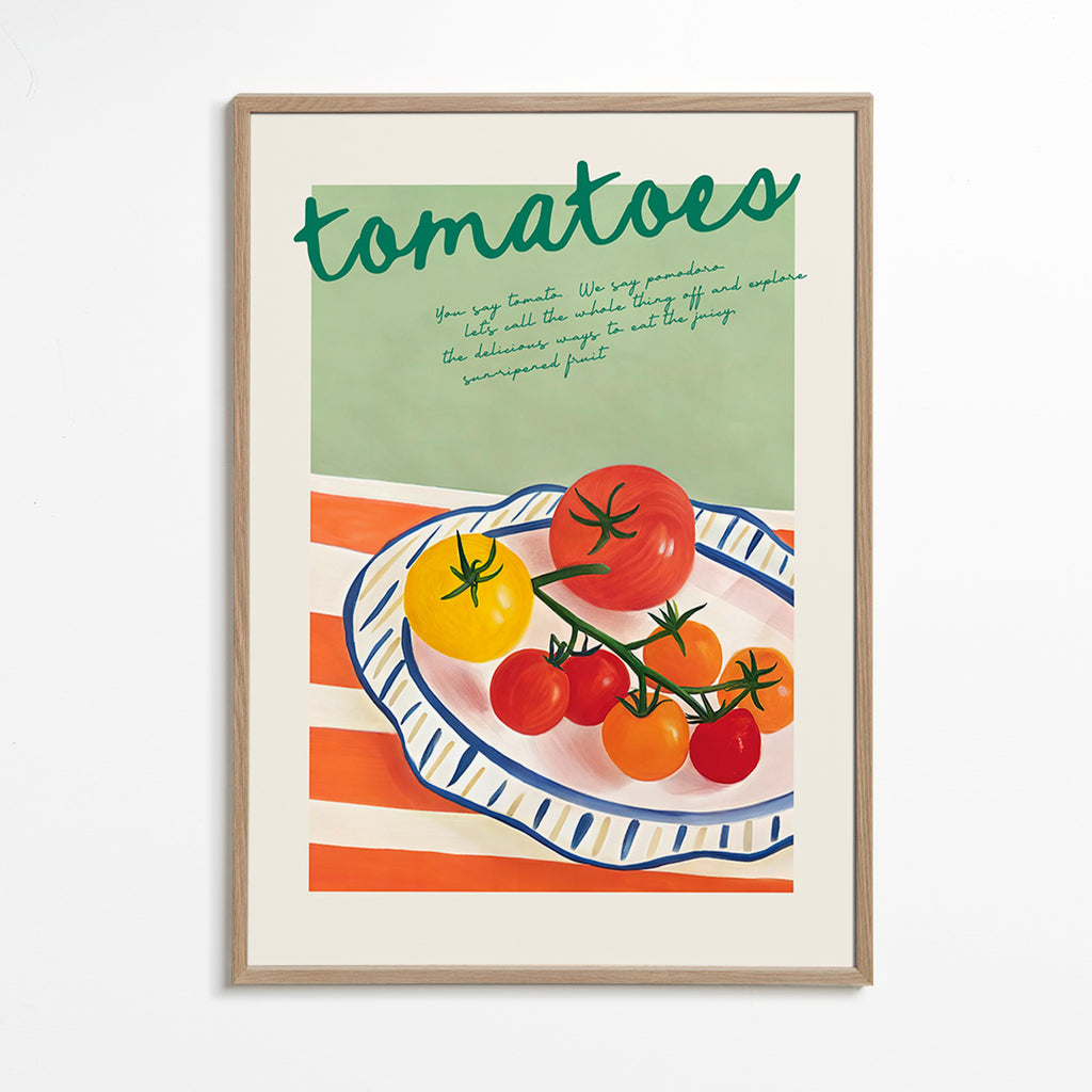 Kitchen art: tomatoes still life illustration