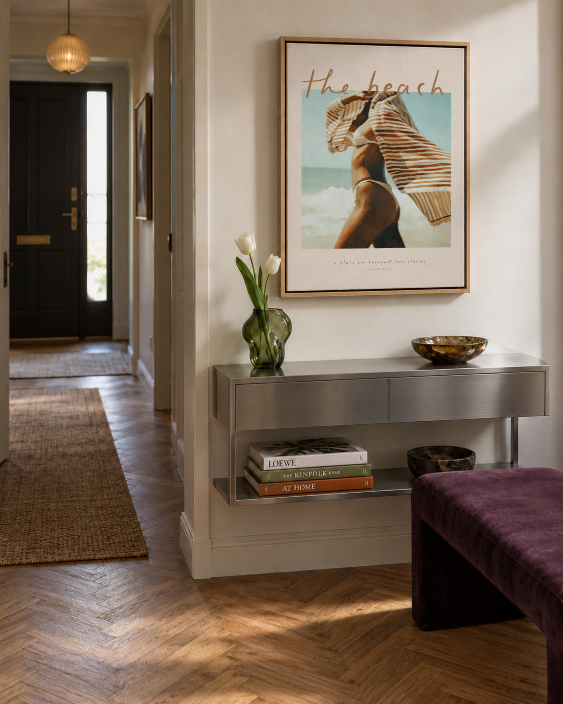 The Beach - Framed canvas in an interior