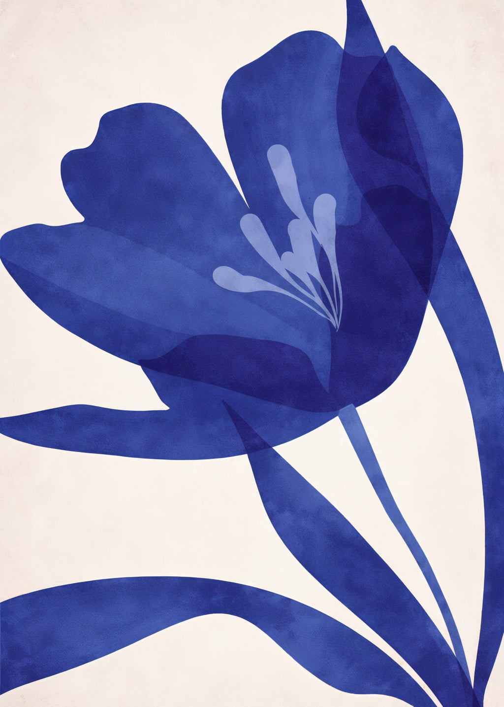 Blue Floral - Unframed art print