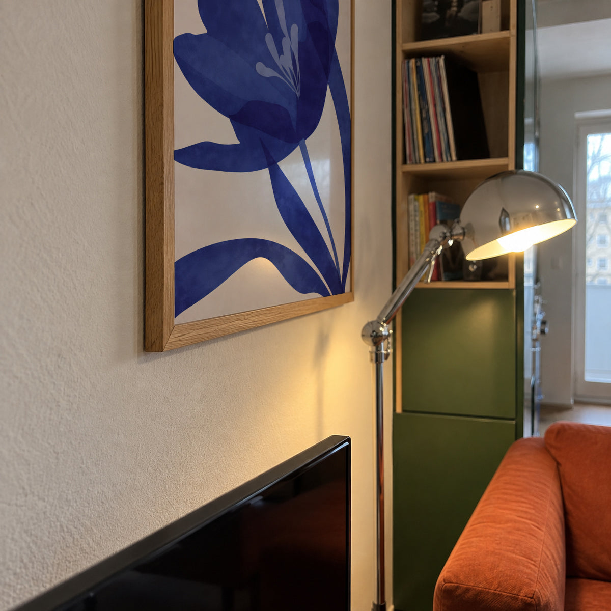 Blue Floral - Framed poster detail
