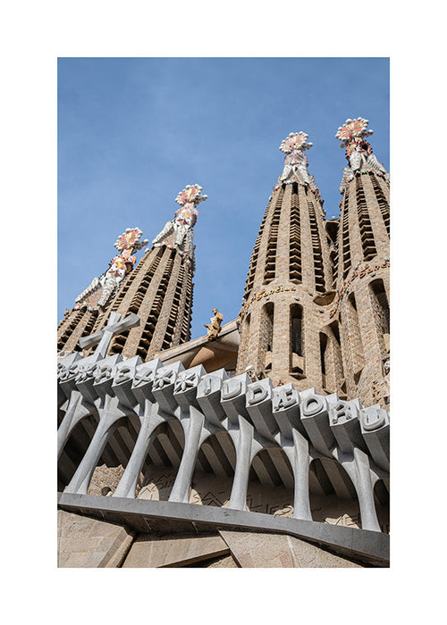 City art Sagrada Família facade vertical
