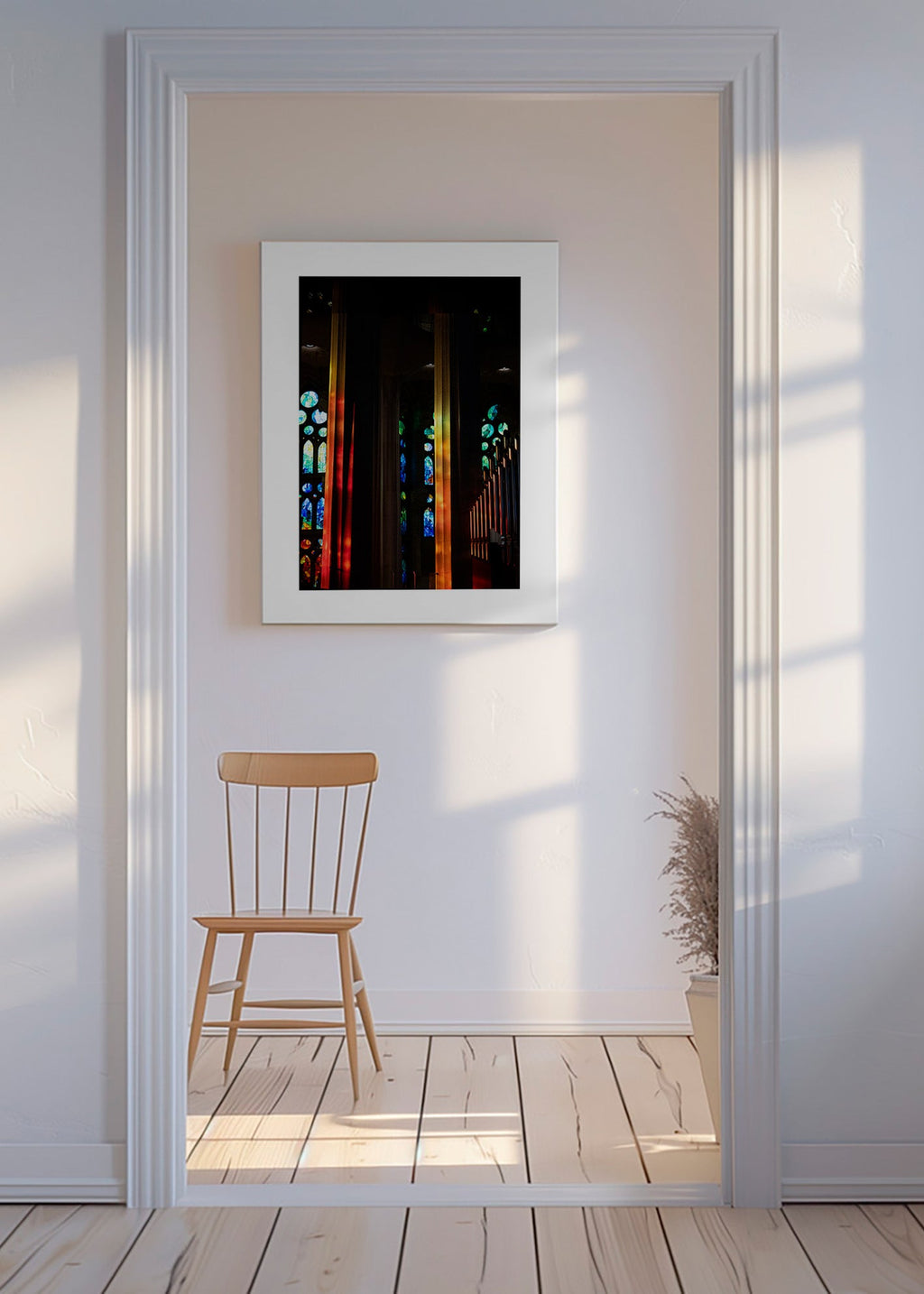 Photograph of cathedral stained-glass light