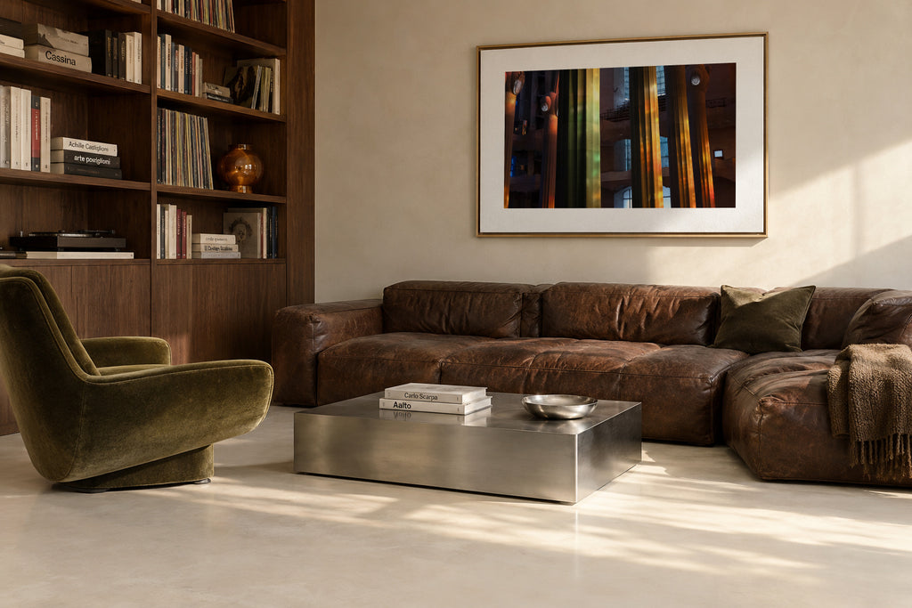 Stained Reflections - Framed canvas in an interior