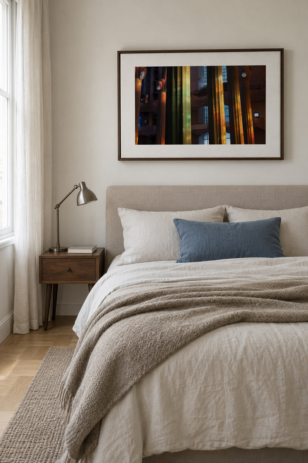 Stained Reflections - Framed canvas in an interior