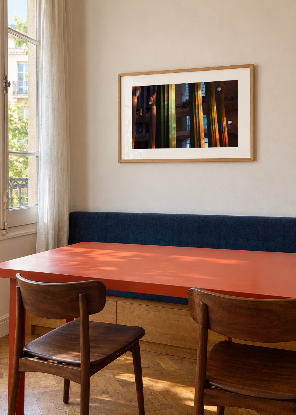 Stained Reflections - Framed poster in an interior