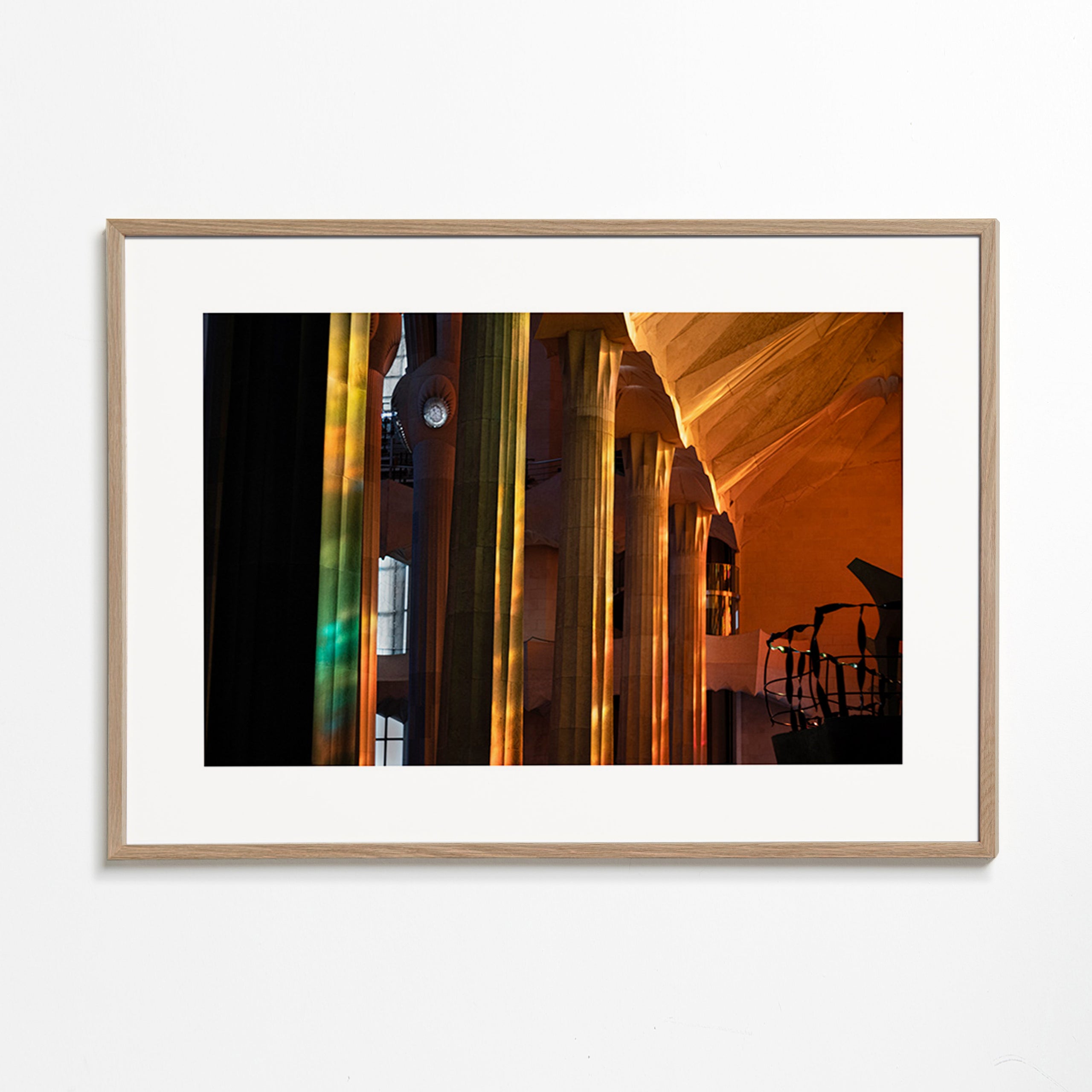 Architectural interior photograph with golden light