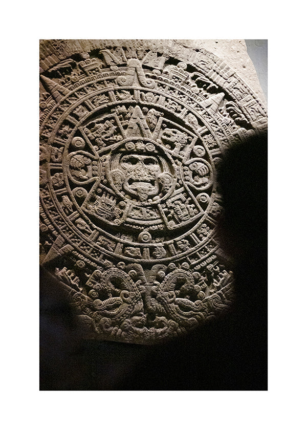 Photograph of ancient calendar stone